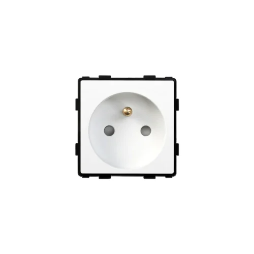 Elektrická zásuvka 16 A typu FR ve skleněném rámečku – bílý modul