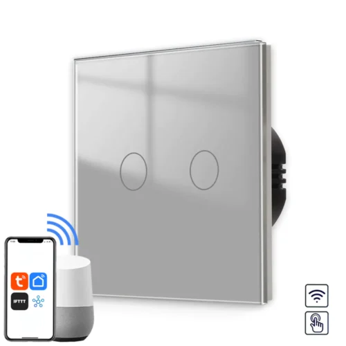 Revolo WiFi dotykový vypínač č.5 - Stříbrný