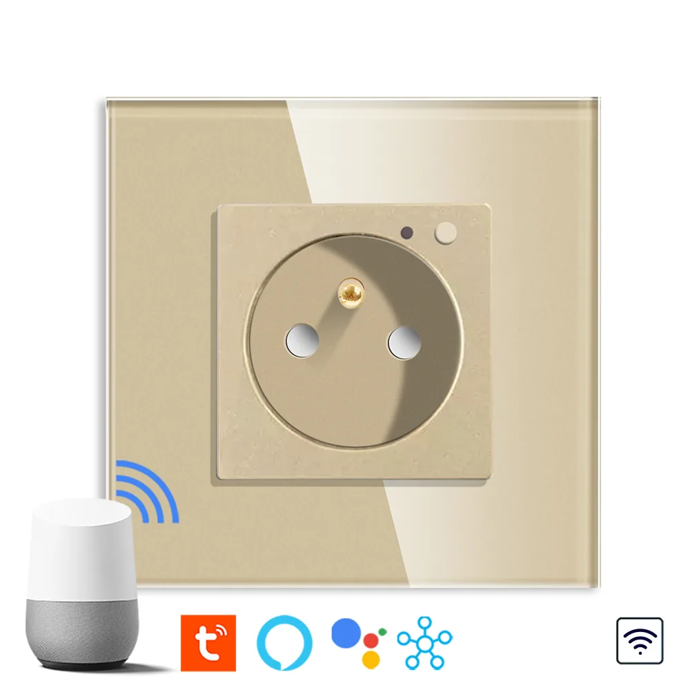 Revolo WiFi elektrická zásuvka - Zlatá Revolo WiFi elektrická zásuvka 16A typu FR - Zlatá
