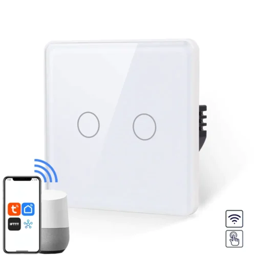Revolo WiFi dotykový vypínač č.5 - Bílý zaoblený