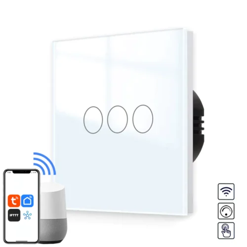 Revolo WiFi + Bluetooth dotykový stmívač č.5 (3 okruhy) - Bílý
