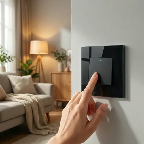 Revolo mechanický schodišťový vypínač č.6/č.7 - Černý modul