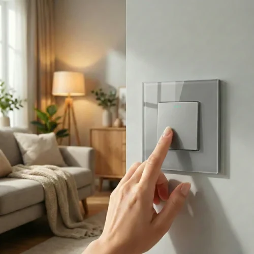 Revolo mechanický schodišťový vypínač č.6/č.7 - Šedý modul
